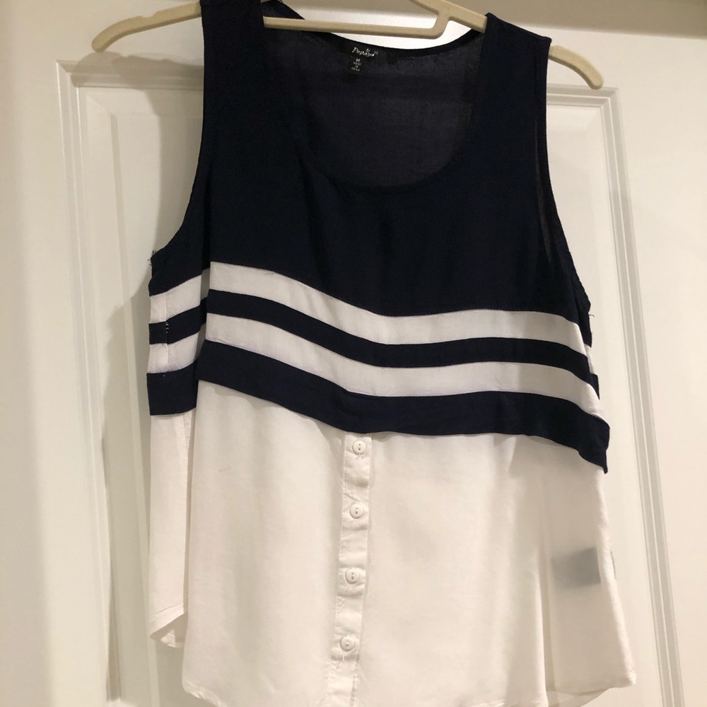 Blue/cream tank